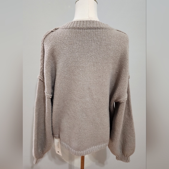 Women's Knit Cardigan Luxury Button Up Sweater Casual Business Grey Size M - Picture 5 of 6